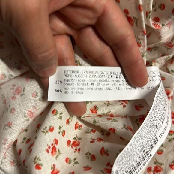 ZARA Kids | Cream | FLORAL LINEN ROMPER - Picture 8 of 8